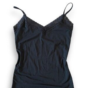 Victoria black cami top with lace trim
